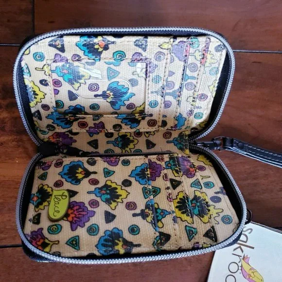 Sakroots Bi-Fold Wallet Zip Round Colorful Art Pattern Design - Picture 7 of 8